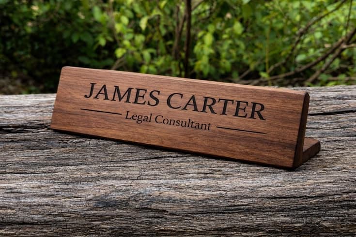 Wooden-Base Desk Plate